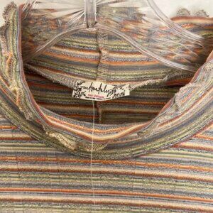 Intimately Free People Long Sleeve Stripe Mock Neck Top Size Small